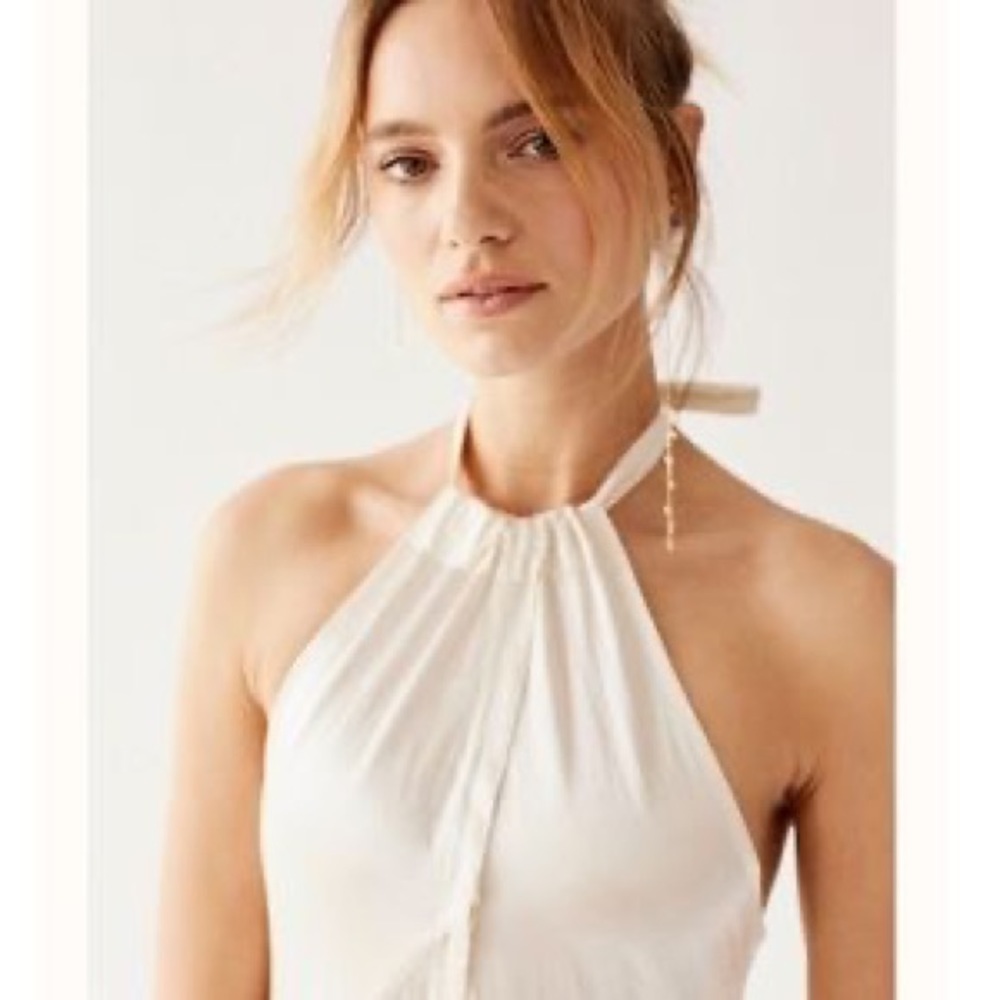 Brenda Knight Free People Halter Silky Maxi Dress
